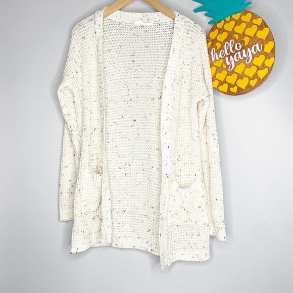 Say What? Sweaters - SALE | SAY WHAT | Rainbow Thread Open Cardigan - L